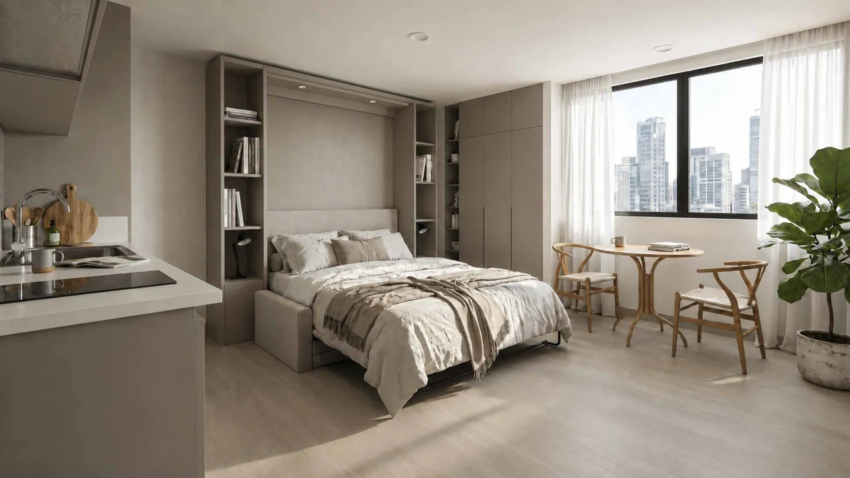Interior de un apartamento Stay con vista a la ciudad
